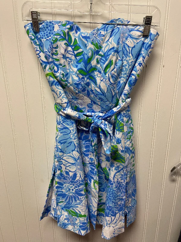 Dress Designer By Lilly Pulitzer In Blue & Green, Size: Xxs Summer unclassified dresses