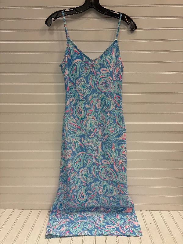 Dress Designer By Lilly Pulitzer In Blue & Pink, Size: Xs Floral unclassified dresses