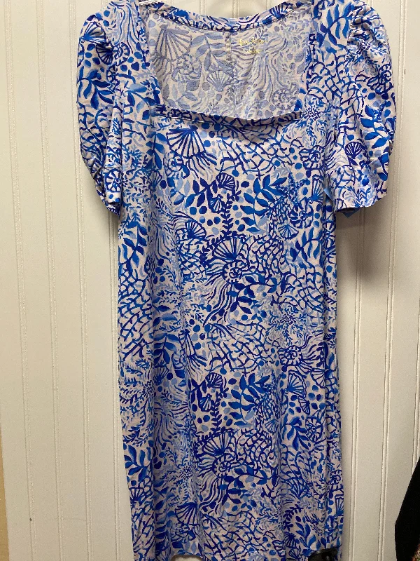 Dress Designer By Lilly Pulitzer In Blue & White, Size: L Minimalist unclassified dresses