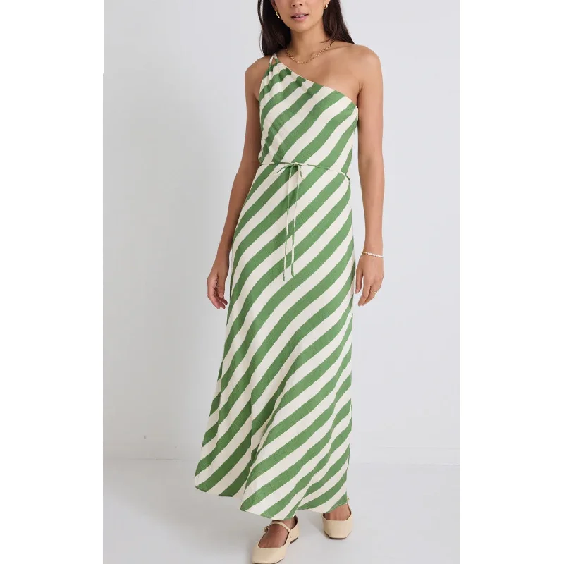 Dress Fame One Shoulder - Apple Stripe Embroidered unclassified dresses