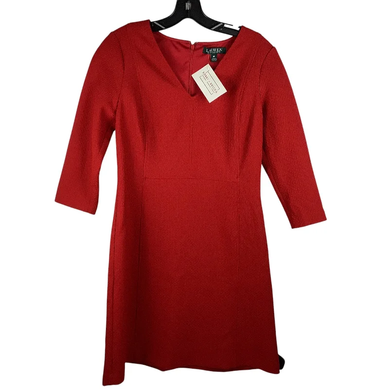 Dress Work By Ralph Lauren In Red, Size: 8petite Stylish unclassified dresses