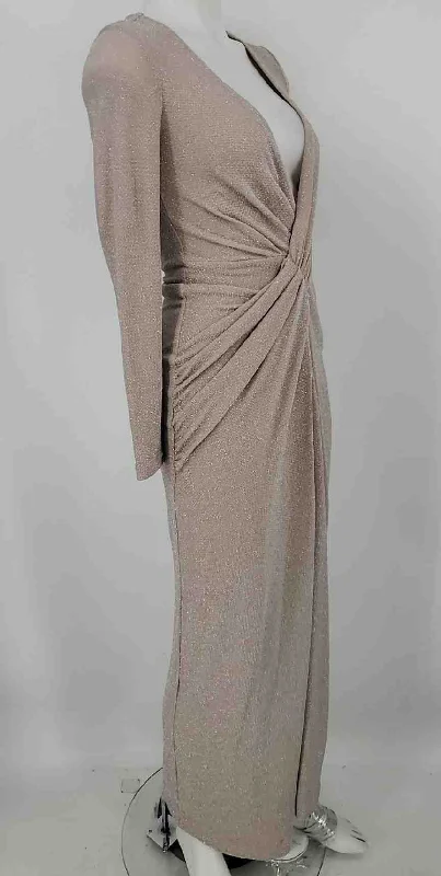 HOUSE OF CB Beige Silver Sparkle Wrap Size SMALL (S) Dress Wedding guest unclassified dresses