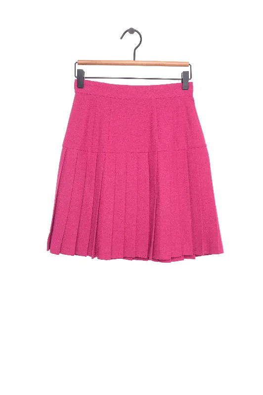 1990s Pleated Mini Skirt Mini Skirt with Bow