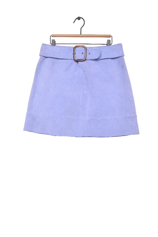 Periwinkle Suede Mini Skirt Boho Chic Mini Skirt