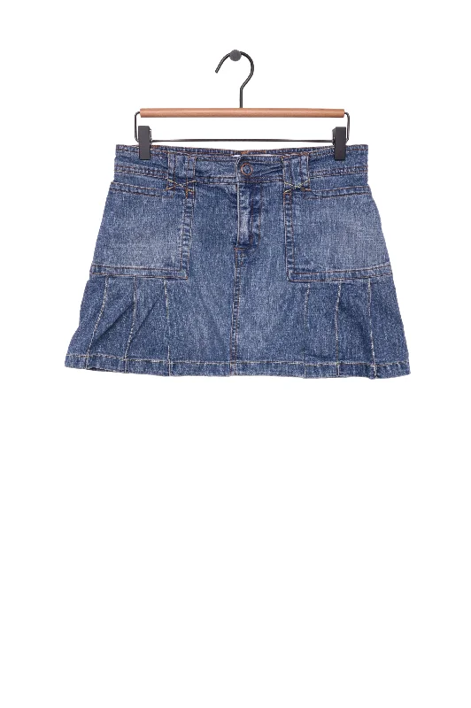 Y2K Pleated Denim Mini Skort Mini Skirt Dress