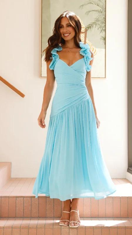 Alma Maxi Dress - Blue Cozy Maxi Skirt