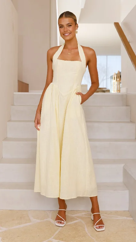 Caden Maxi Dress - Lemon High-Waisted Maxi Skirt