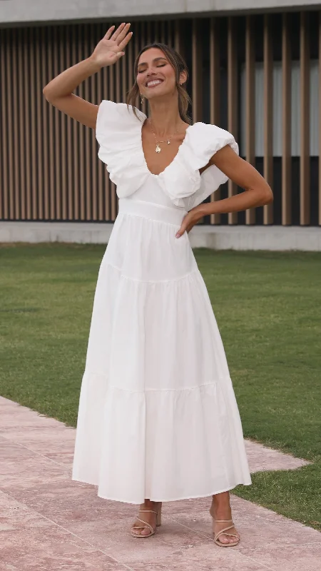 Emma Maxi Dress - White Soft Maxi Dress