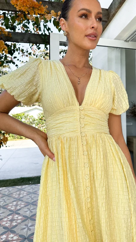 Faiz Maxi Dress - Yellow Maxi Skirt Dress