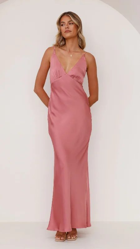 Ziah Maxi Dress - Baked Rose Ruffled Maxi Skirt