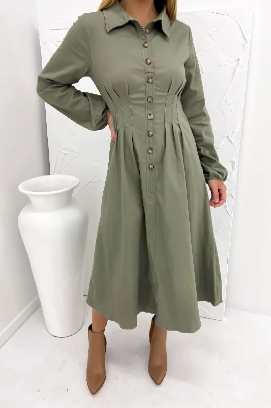 Bessie Midi Dress Khaki Midi Skirt Trend