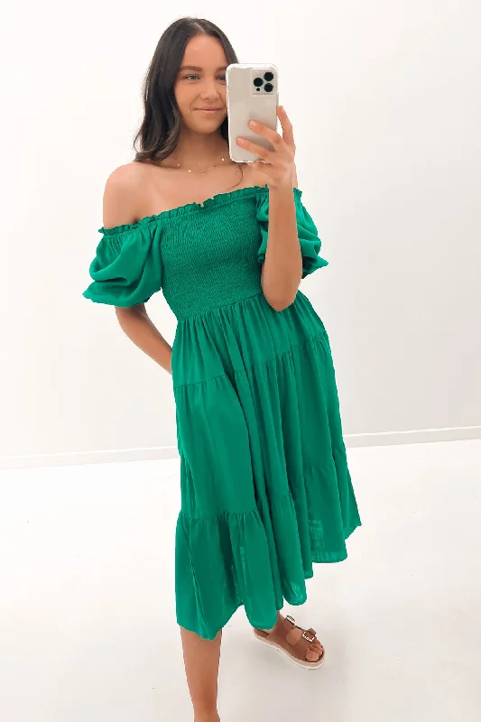 Charlie Midi Dress Green Knit Midi Skirt