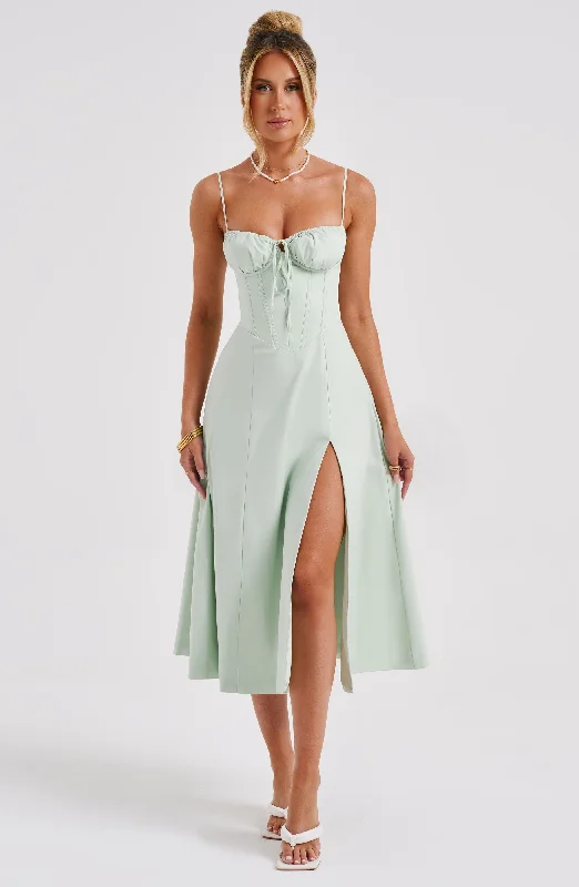 Deanna Midi Dress - Sage Wrap Midi Skirt