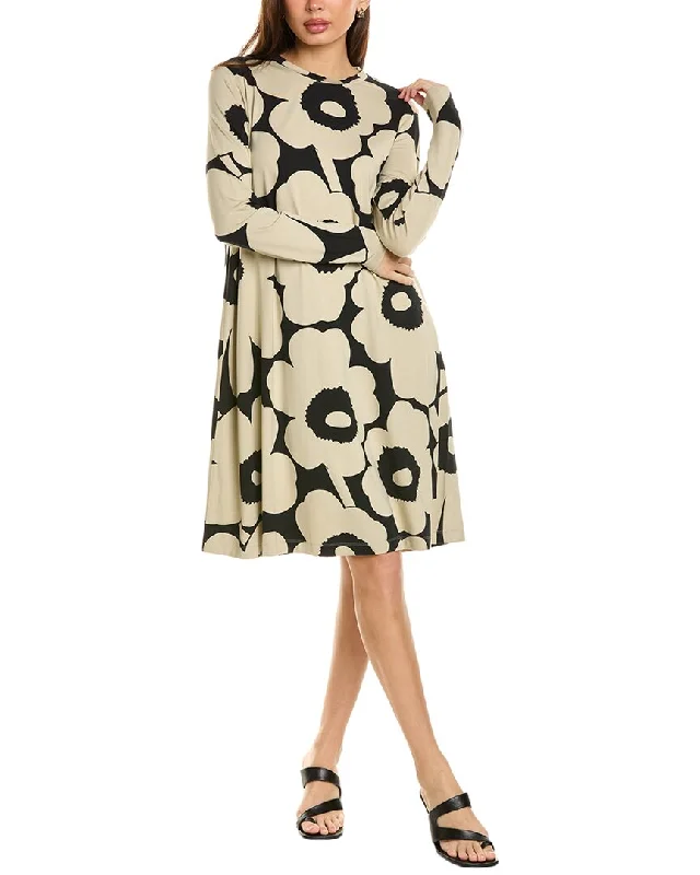 Marimekko Terassi Unikko Midi Dress Soft Wool Midi