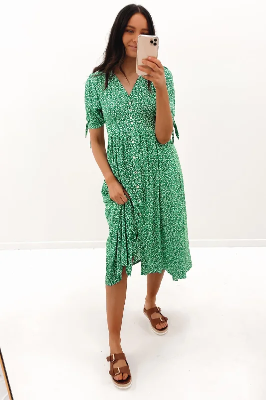 Ren Midi Dress Green Elegant Midi Skirt